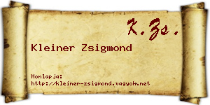 Kleiner Zsigmond névjegykártya